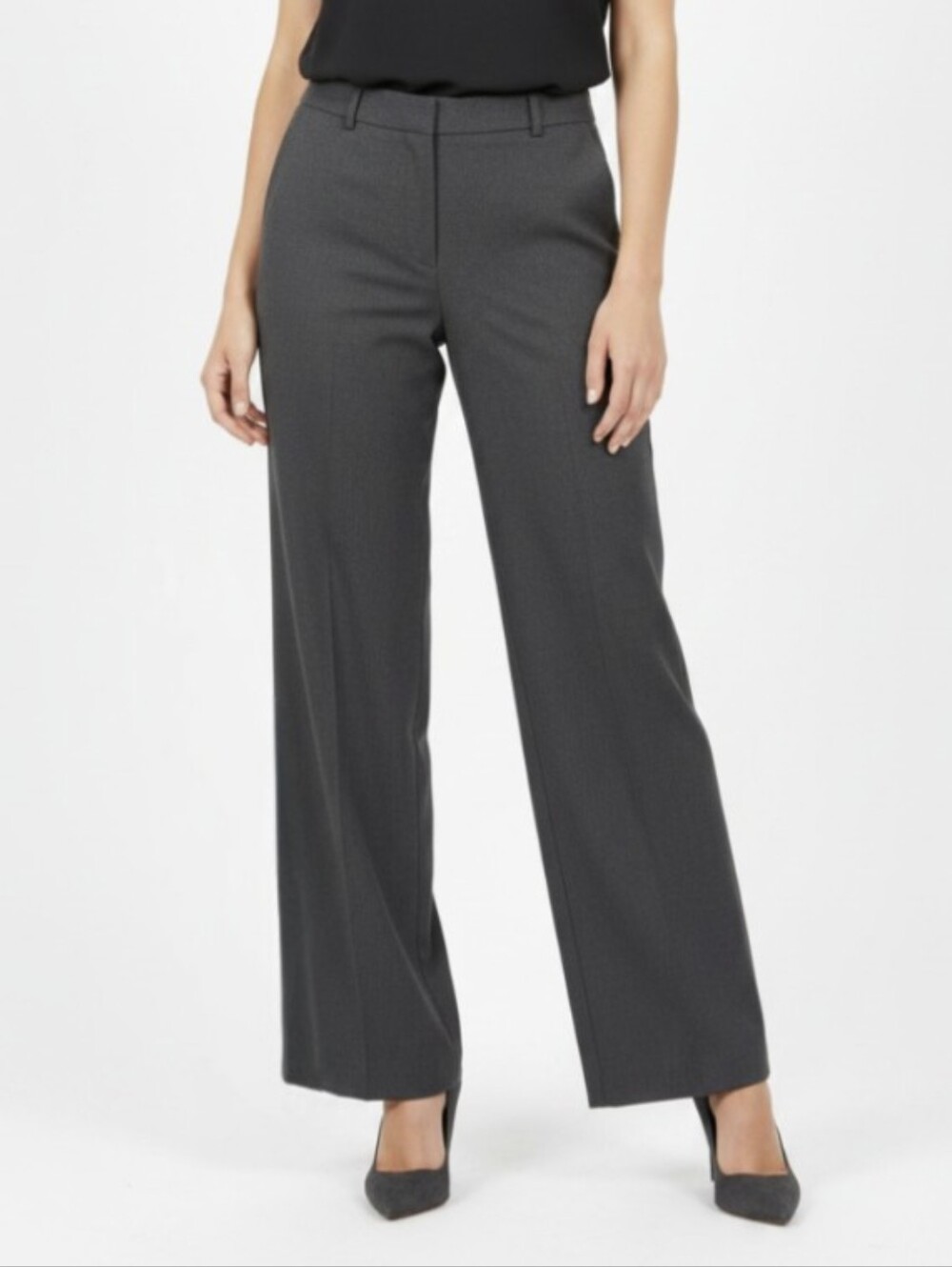 TALBOTS! DEEP DOVE GRAY ULTRA TAILORED WIDE LEG TROUSERS, PANTS, SLACKS! SZ 14